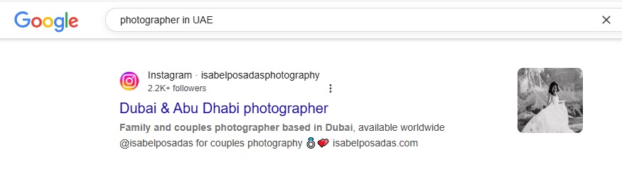 Instagram Profile SERP